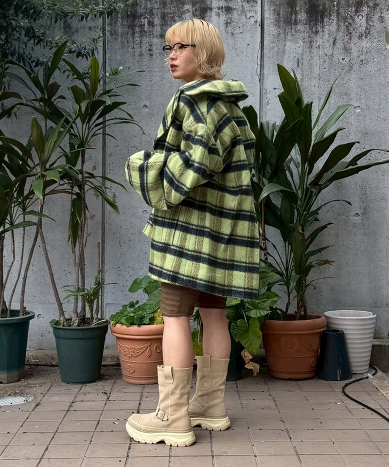 Brushed Wool Check Midi Coat｜ガニー(GANNI)｜Forget-me-nots Online