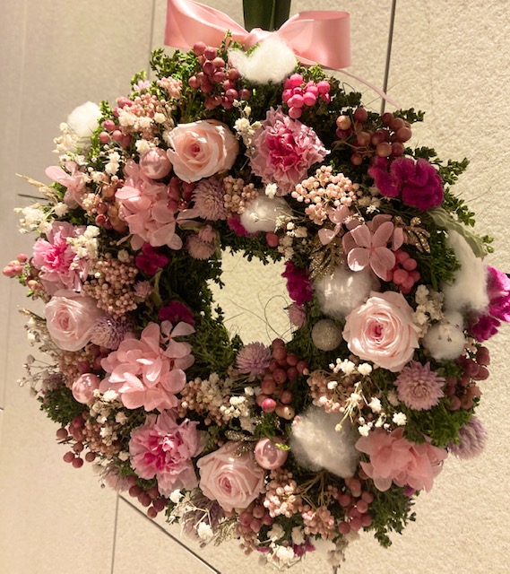 プリザーブドフラワー リース - フラワーエスト | 札幌花屋