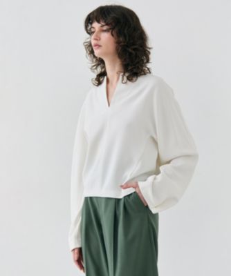 BEIGE，(ベイジ)の【洗える】RUE / スリットネックフォルムブラウス