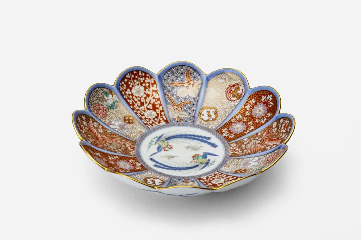 希少品 中国大清乾隆年製 百花不落地小皿 金彩満彩絵 盘口金彩 有銘 共